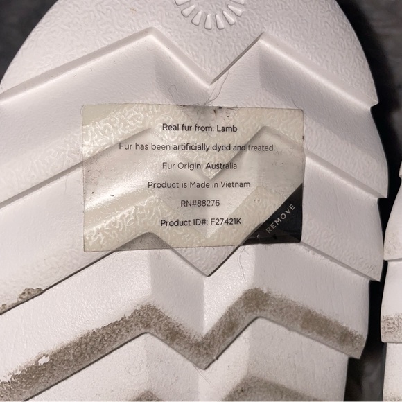 UGG Treadlite White Chunky Platform Slides Large UGG Spellout Woman's Size 10 - Picture 6 of 8